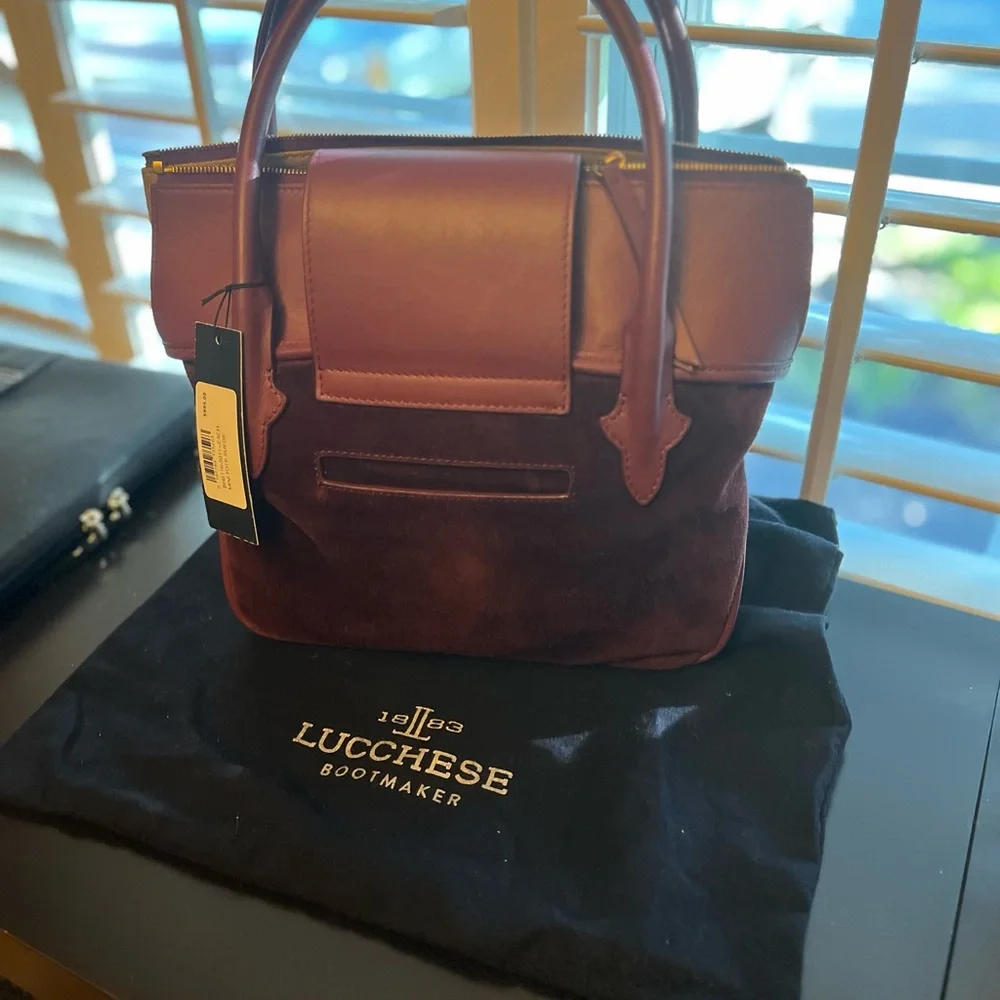 Lucchese Two-Tone Leather Handbag - Picture 3 of 13